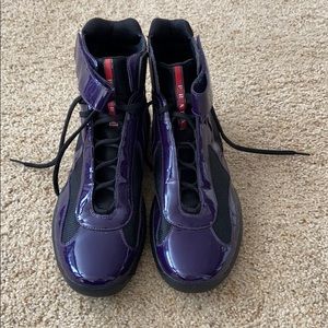 Purple and black Prada high top